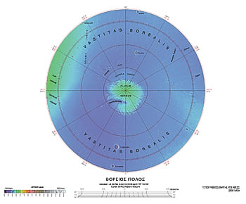 Ο Βόρειος πόλος του Άρεως, χάρτης της επιφάνειας, τοπογραφικός, κλίμακα 1:15.196.708, 2003 NASA